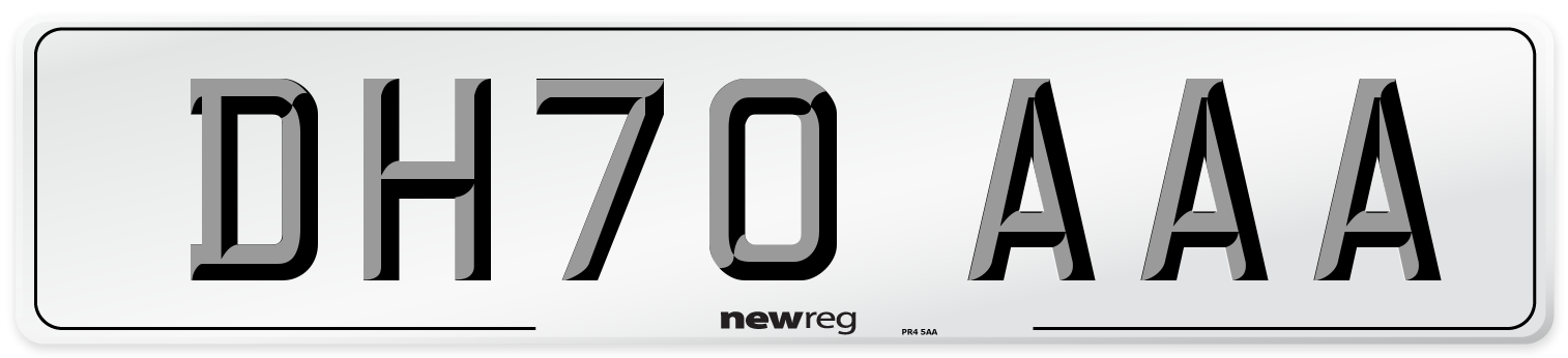 DH70 AAA Number Plate from New Reg